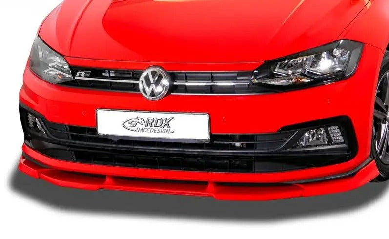 RDX Racedesign, Frontspoiler Vario-X passend für Volkswagen Polo (2G/AW) R-Line/GTi 2017- (PU), PU-Rim, Unlackiert