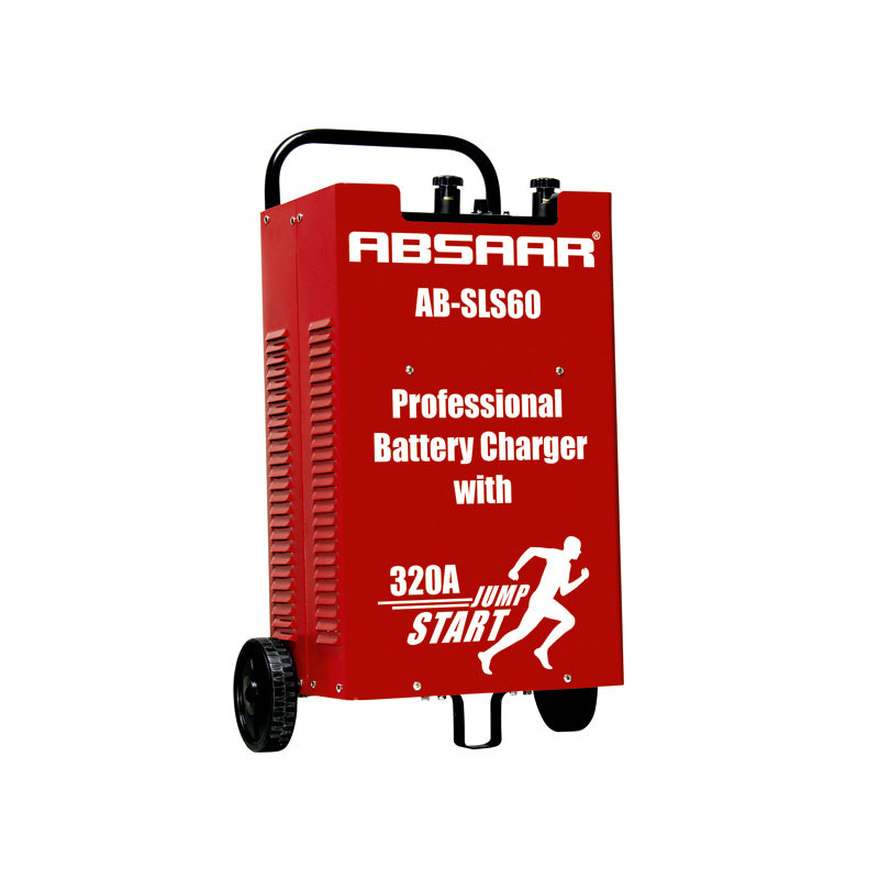 Absaar, AB-SLS60 Professionelles Batterie-ladegerät 12V/24V 60A - Starthilfefunktion 320A, Stahl, Rot