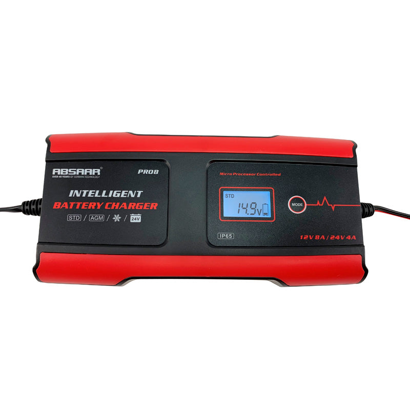 Absaar, Pro 8.0 Batterie Ladegerät 6/12V 8A, Kunststoff, Rot