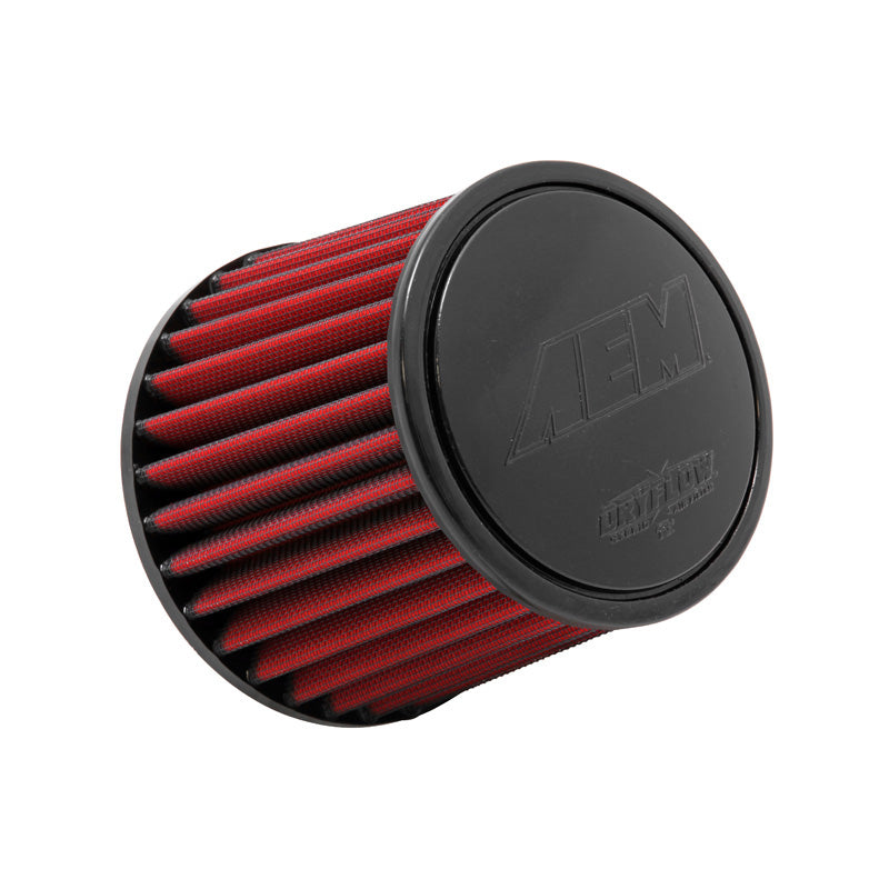 AEM, Universal Luftfilter Dryflow Short Neck - Tapered - Ø76mm - 152/130x130mm, Baumwolle, Gummi, Rot, Schwarz