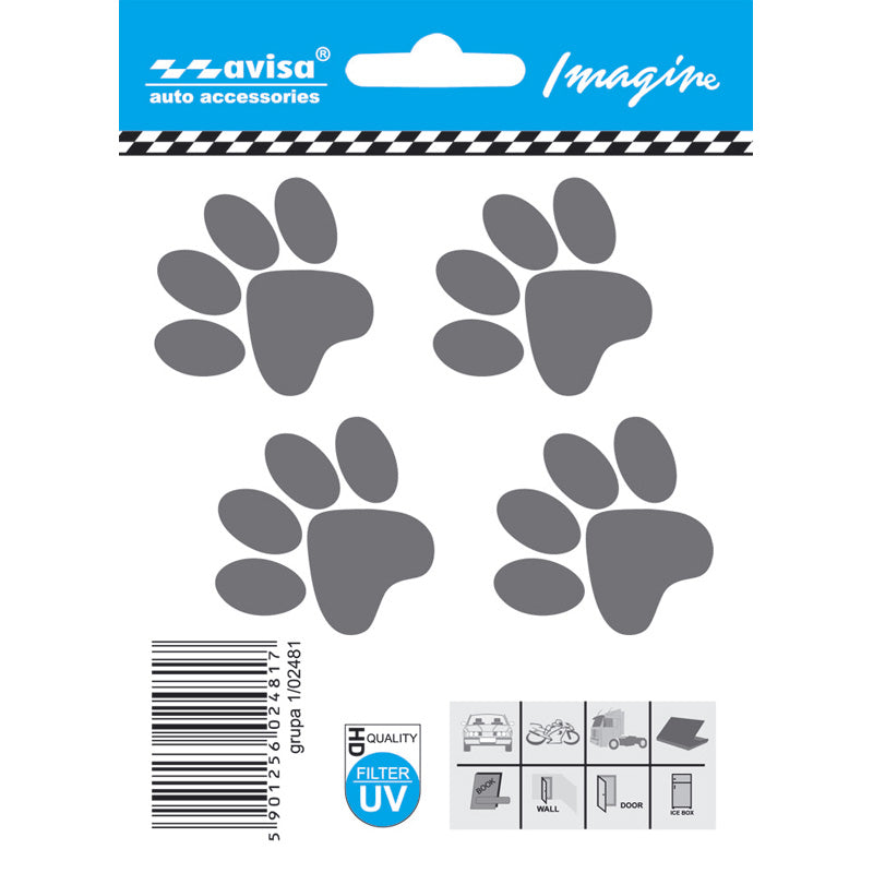 Avisa, AutoTattoo Aufkleber Paws - 9,7x6,5cm, Vinyl, Grau