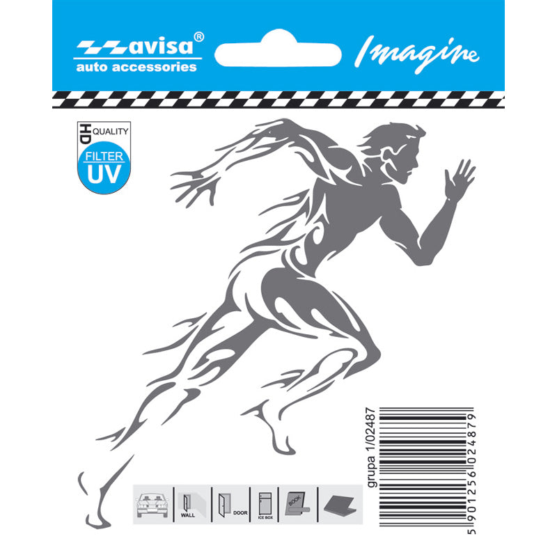 Avisa, AutoTattoo Aufkleber Runner man - 9,7x9,9cm, Vinyl