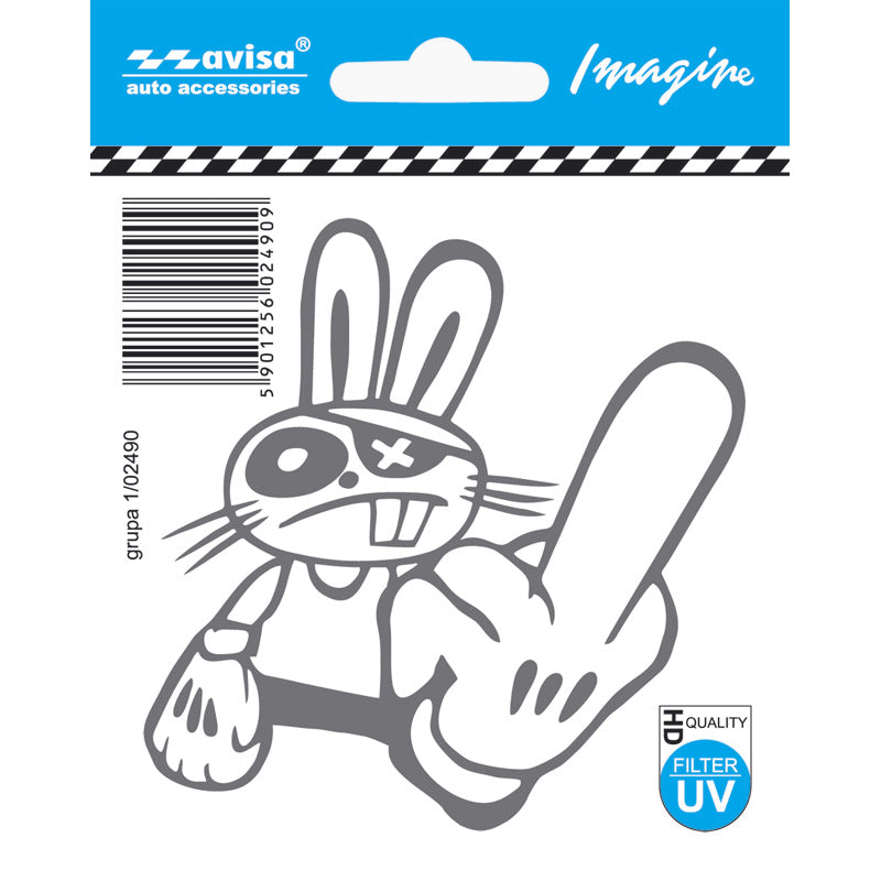 Avisa, AutoTattoo Aufkleber Rabbit - 8,4x8,6 cm, Vinyl