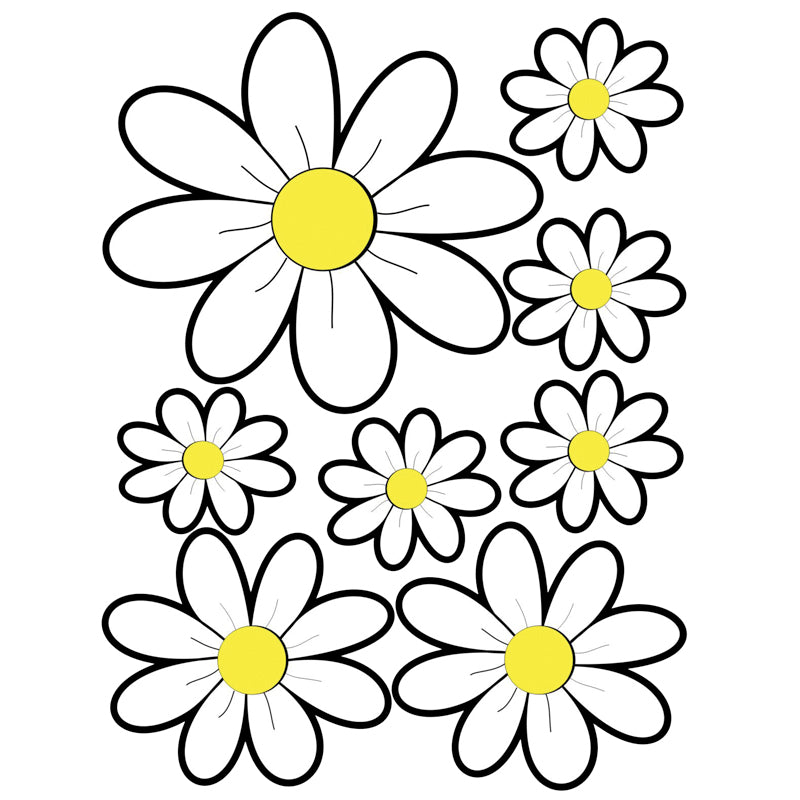 Avisa, Aufkleberbogen Chamomile Flowers - weiß - 24,5x32,5cm, Gelb, Weiss