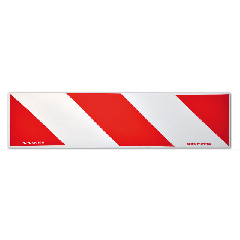 Avisa, Reflektierende Streifen / Aufkleber - 14x50cm - Rot/Weiß - Satz à 2 Stück, Vinyl, Rot, Weiss