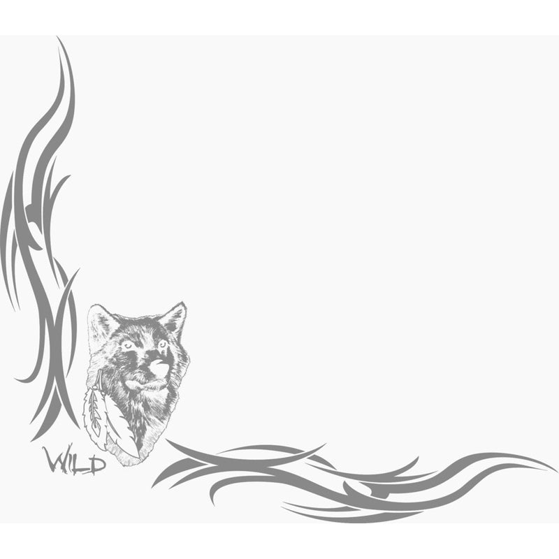 Avisa, AutoTattoo Fensteraufkleber Wolf - 46x55cm - 2 Stück Links & Rechts, Vinyl