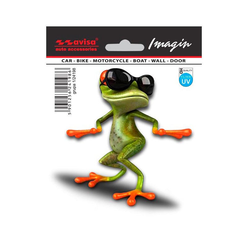 Avisa, AutoTattoo Aufkleber Frog Sunglasses - 11x11cm, Vinyl