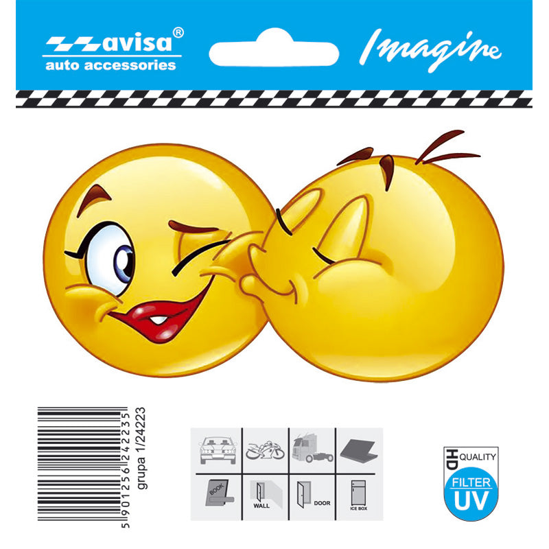 Avisa, AutoTattoo Aufkleber Smileys/kisses - 11x6 cm, Vinyl