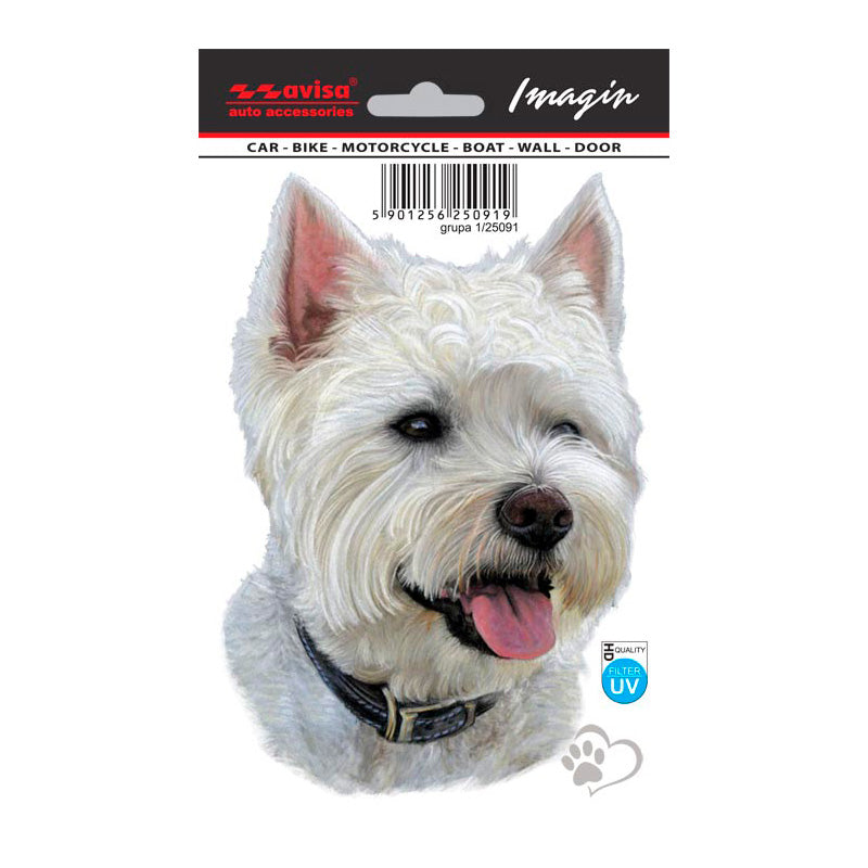 Avisa, AutoTattoo Aufkleber West Highland White Terrier - 16x11cm, Vinyl