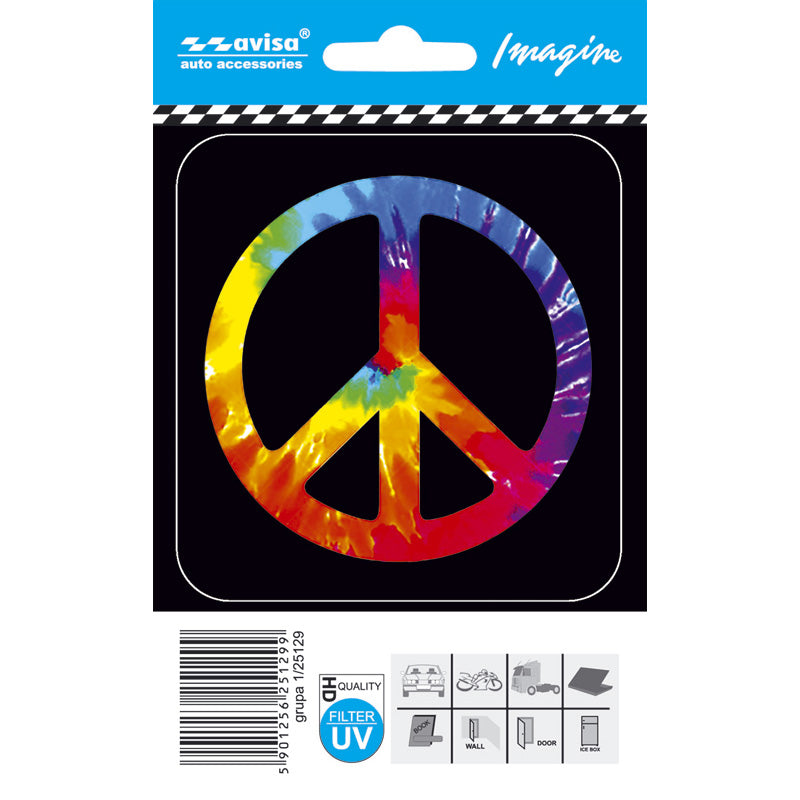 Avisa, AutoTattoo Aufkleber Peace symbol - 8,7x9,2cm, Vinyl