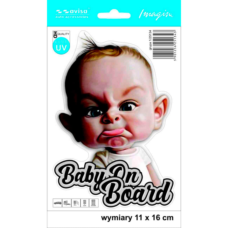 Avisa, AutoTattoo Aufkleber Baby On Board - 11x16cm, Vinyl