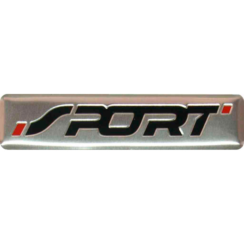 Avisa, Aluminium Embleme/Logo - SPORT - Black & Red - 7x1,7cm, Aluminium, Rot, Schwarz