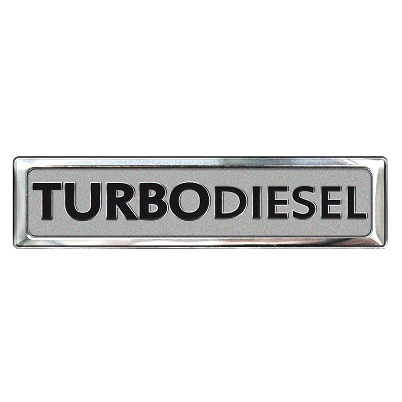 Avisa, Aluminium Embleme/Logo - TURBO DIESEL - 7x1,7cm, Aluminium, Schwarz