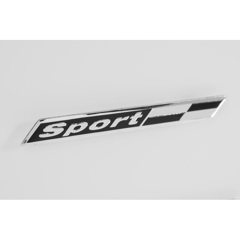 Avisa, Aluminium Embleme/Logo - SPORT + Chequer - 12x1,3cm, Aluminium, Weiss, Schwarz