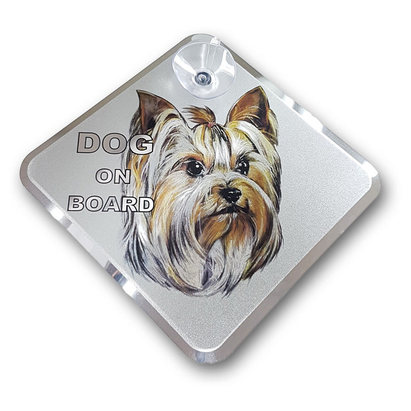 Avisa, AutoTattoo Aufkleber Dog on board - Yorkshire Terrier 11,5x11,5cm, Vinyl