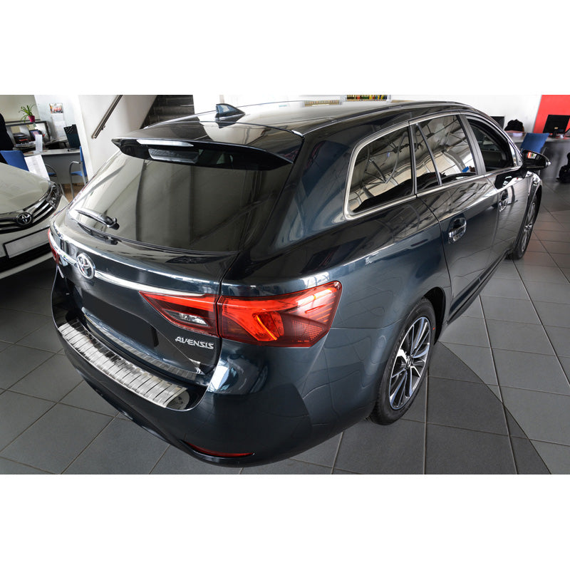 Avisa, Edelstahl Heckstoßstangenschutz passend für Toyota Avensis III Wagon Facelift 2015- Ribs, Silber