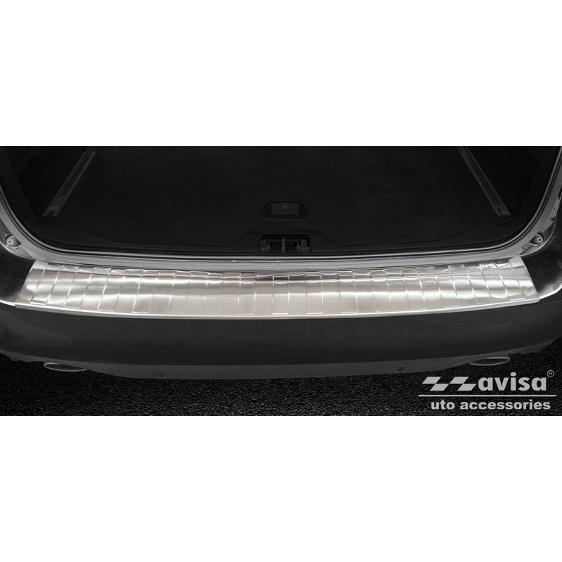 Avisa, Edelstahl Heckstoßstangenschutz passend für Volvo V70 Facelift 2013-2016 Ribs, Silber