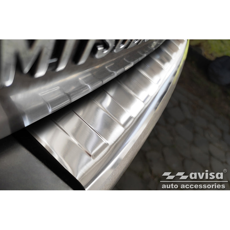 Avisa, Edelstahl Heckstoßstangenschutz passend für Mitsubishi Outlander II 2006-2012 / Peugeot 4007 2007-2012 / Citroën C-Crosser 2007-2012 Ribs, Silber