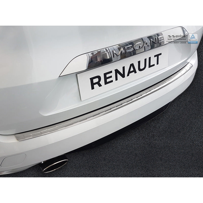 Avisa, Edelstahl Heckstoßstangenschutz passend für Renault Megane IV Grandtour 2016-2020 & FL 2020- Ribs, Silber