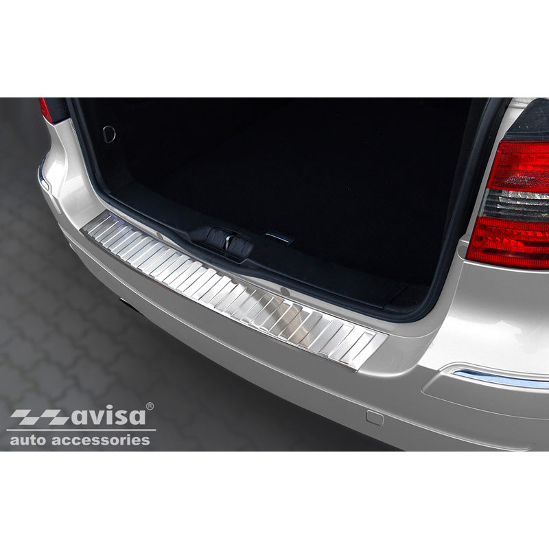 Avisa, Edelstahl Heckstoßstangenschutz passend für Mercedes B-Klasse W245 2005-2008 Ribs, Silber