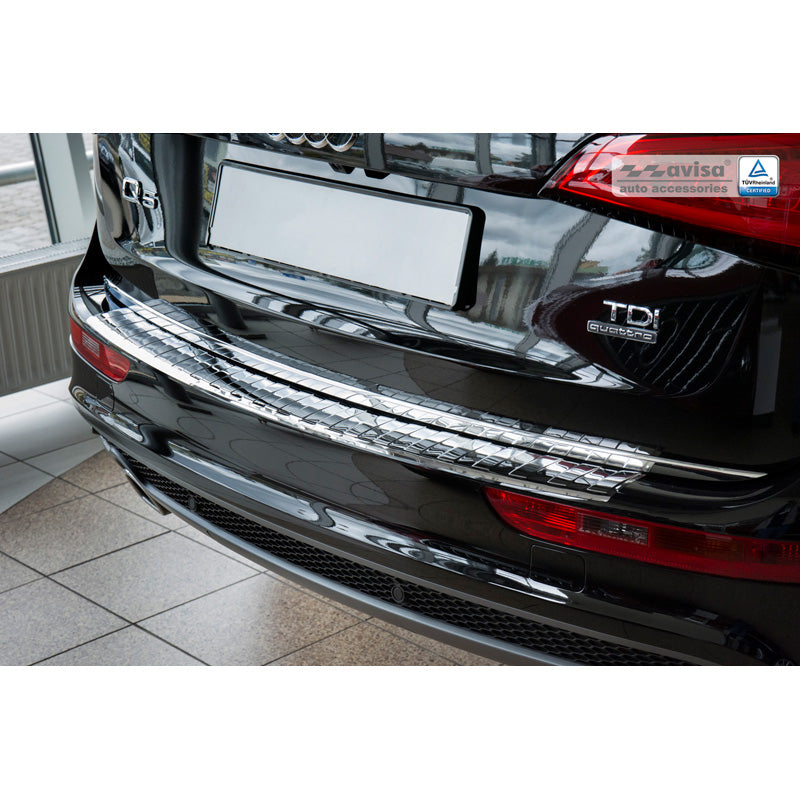 Avisa, Chrom Edelstahl Heckstoßstangenschutz passend für Audi Q5 2008-2012 & 2012- Ribs