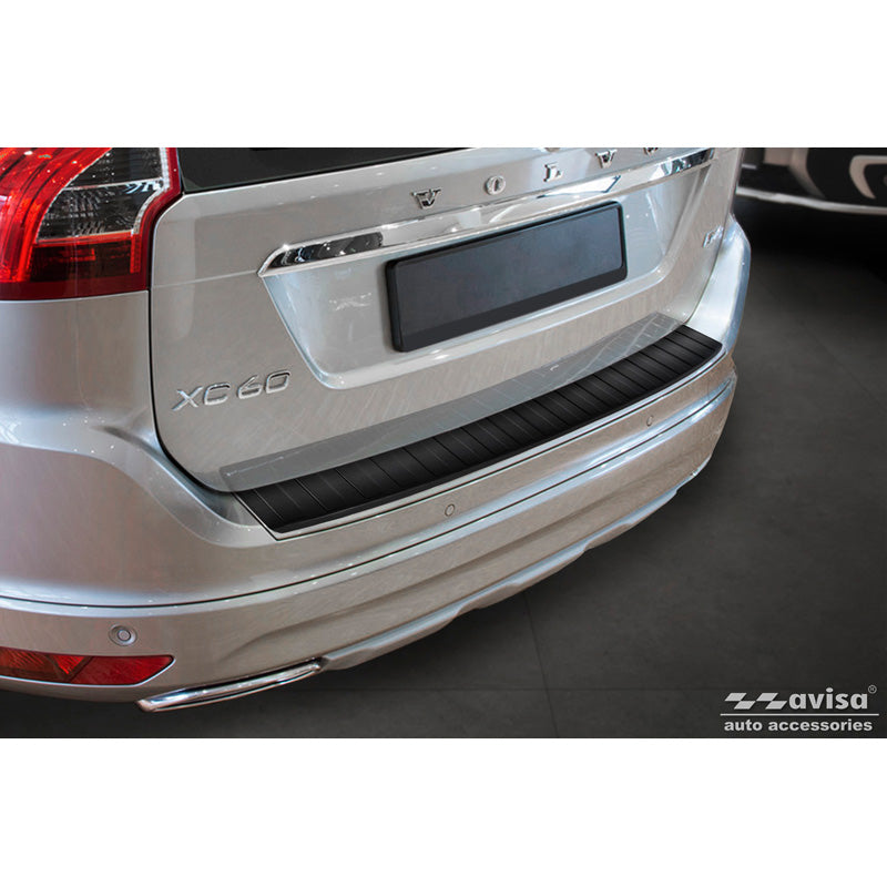 Avisa, Matt-Schwarz Edelstahl Heckstoßstangenschutz passend für Volvo XC60 Facelift 2013-2017 Ribs, Mattschwarz