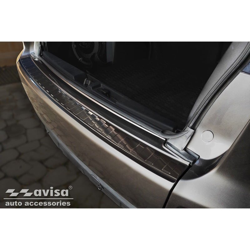 Avisa, Schwarz Edelstahl Heckstoßstangenschutz passend für Mitsubishi Outlander II / Citroën C-Crosser / Peugeot 4007 2006-2012 Ribs