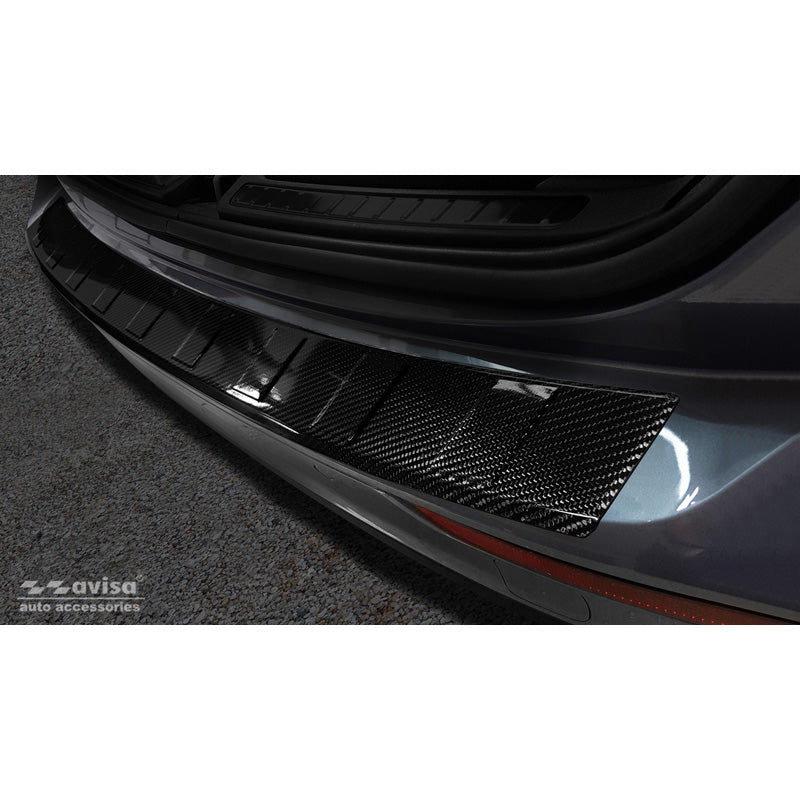 Avisa, Echtes 3D Karbon Heckstoßstangenschutz passend für Volvo V60 2018- Ribs inkl. Cross Country & R-Design, Carbon, Carbon, Schwarz