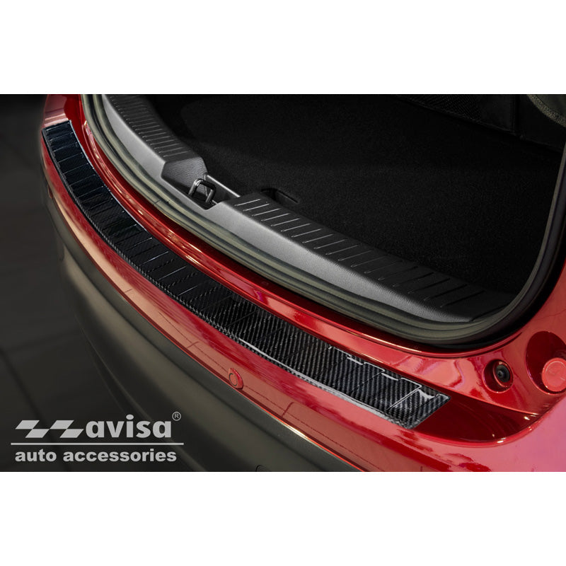 Avisa, Echtes 3D Karbon Heckstoßstangenschutz passend für Mazda CX-5 2012-2017 Ribs, Carbon, Carbon, Schwarz