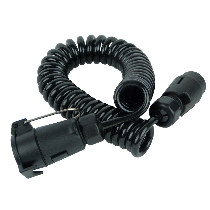 Carpoint, Verlängerungskabel für Anhänger Spirale 7-polig - Stecker/Steckdose, PVC, Gummi, Schwarz