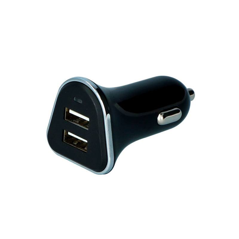 Carpoint, Doppeltes USB-Autoladegerät 12/24V 2,5A, Kunststoff, Silber, Schwarz