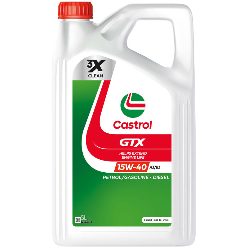 Castrol, Motoröl GTX 15W-40 A3/B3 5-Liter, Flüssigkeit, Braun