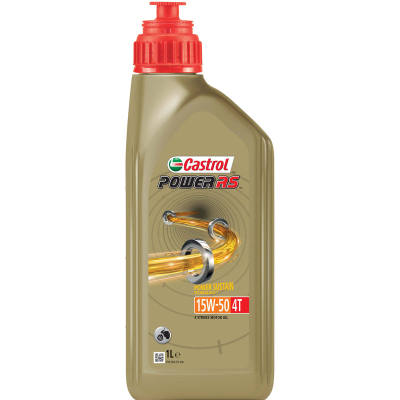 Castrol, Motoröl Power RS 4T (4-Takt) 15W-50 1-Liter, Flüssigkeit, Braun