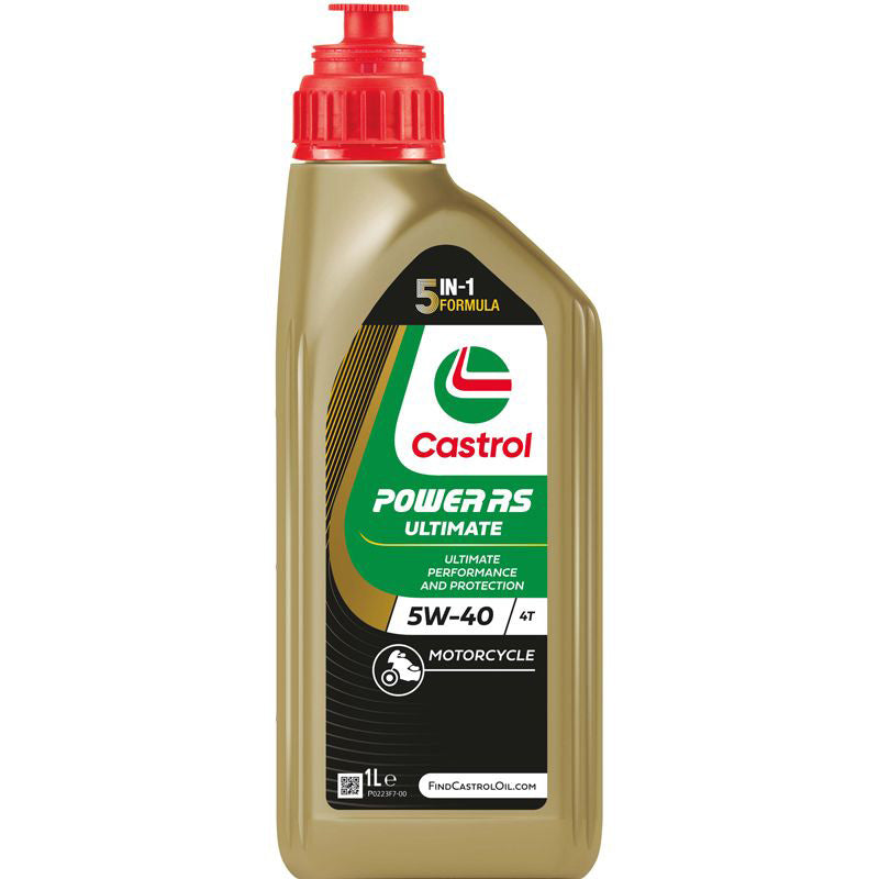 Castrol, Motoröl Power RS Ultimate 4T (4-Takt) 5W-40 1-Liter, Flüssigkeit, Braun