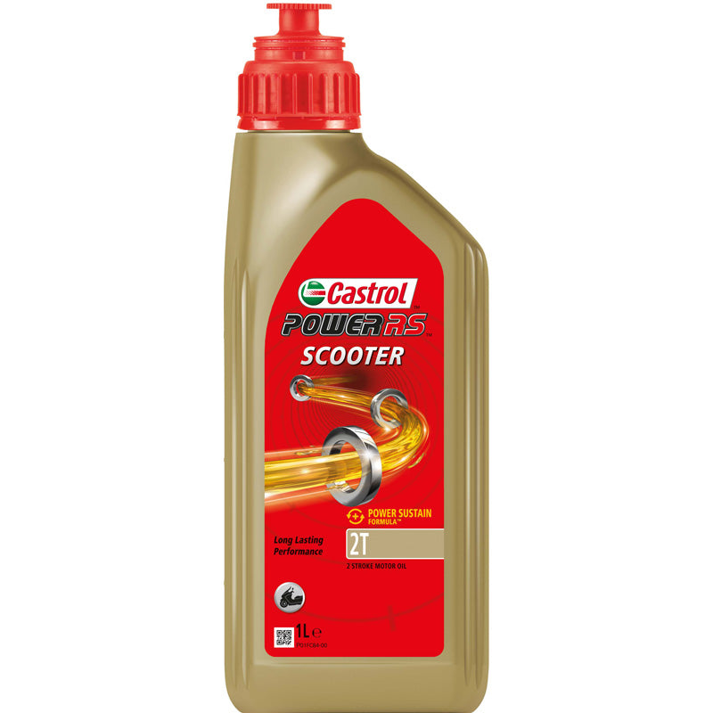 Castrol, Motoröl Power RS Scooter 2T (2-Takt) 1-Liter, Flüssigkeit, Braun