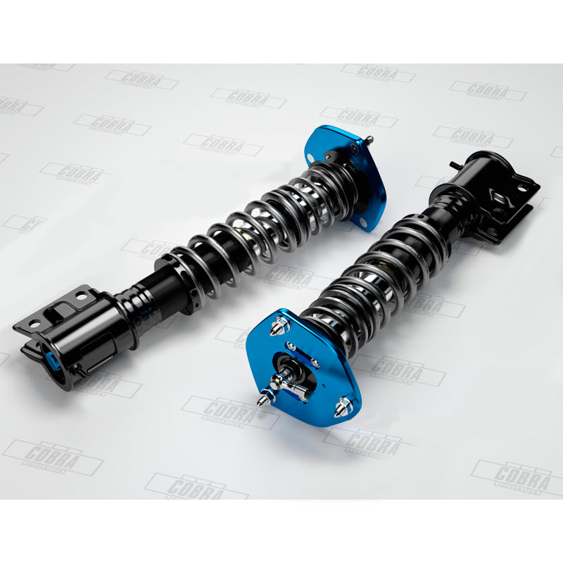 Cobra, EVO-R Gewindefahrwerke passend für BMW 3er E36 Touring (2WD) 316/318/320/323/325/328/318-/325TD/TDS 1995-1999 40-80/30-60mm, Stahl, Blau, Schwarz