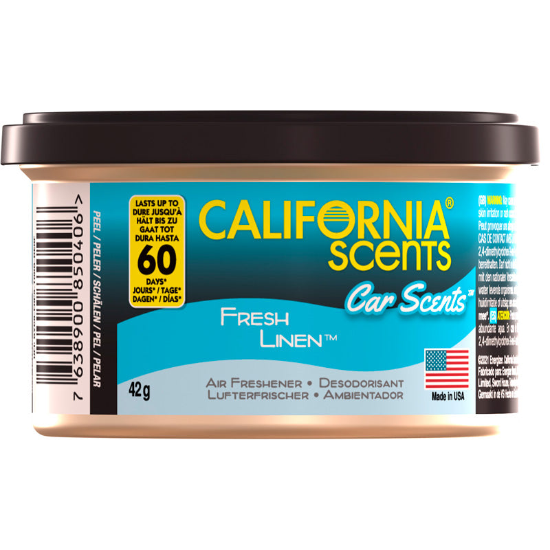 California Scents, Lufterfrischer - Fresh Linen - Dose 42gr, Gelb