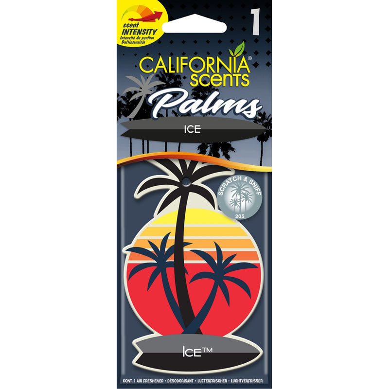 California Scents, Palm Tree Lufterfrischer - Ice - 1 Stück, Schwarz