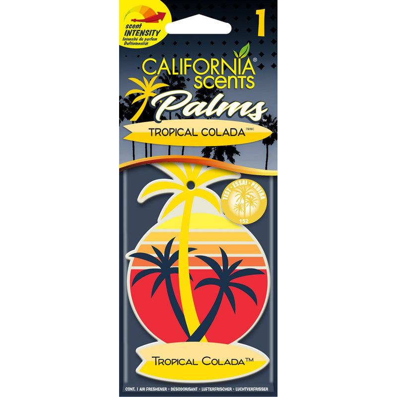 California Scents, Palm Tree Lufterfrischer - Tropical Colada - 1 Stück, Gelb