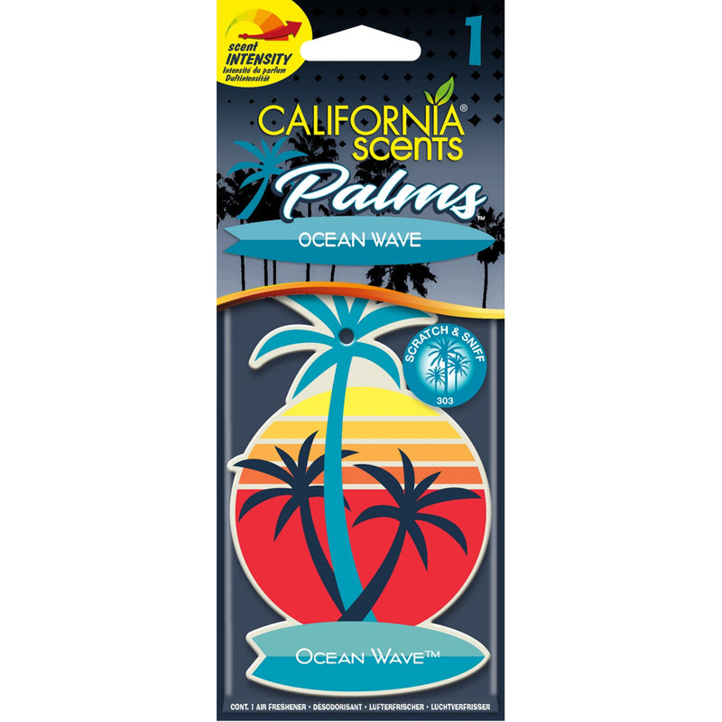 California Scents, Palm Tree Lufterfrischer - Ocean Wave - 1 Stück, Violett