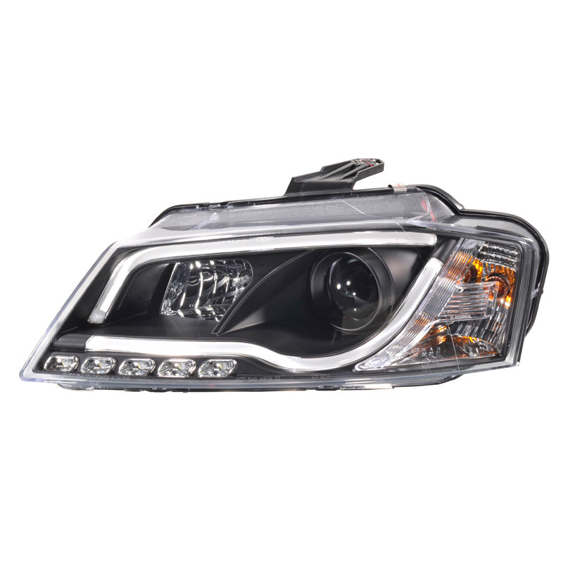 AutoStyle, Satz Scheinwerfer inkl. TFL Light-Bar passend für Audi A3 2008-2012 - Schwarz, Kunststoff