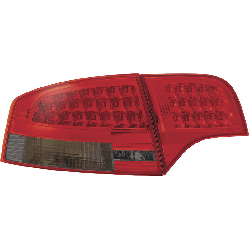 AutoStyle, Satz LED Heckleuchten passend für Audi A4 B7 Limousine 2005-2009 LED - Rot/Smoke, Rot, Rauchgrau