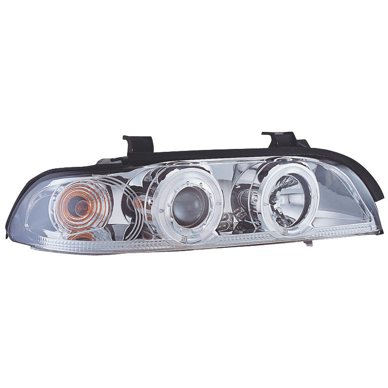 AutoStyle, Satz Scheinwerfer passend für BMW 5er E39 1996-2003 - Chrom - inkl. Standlichtringen