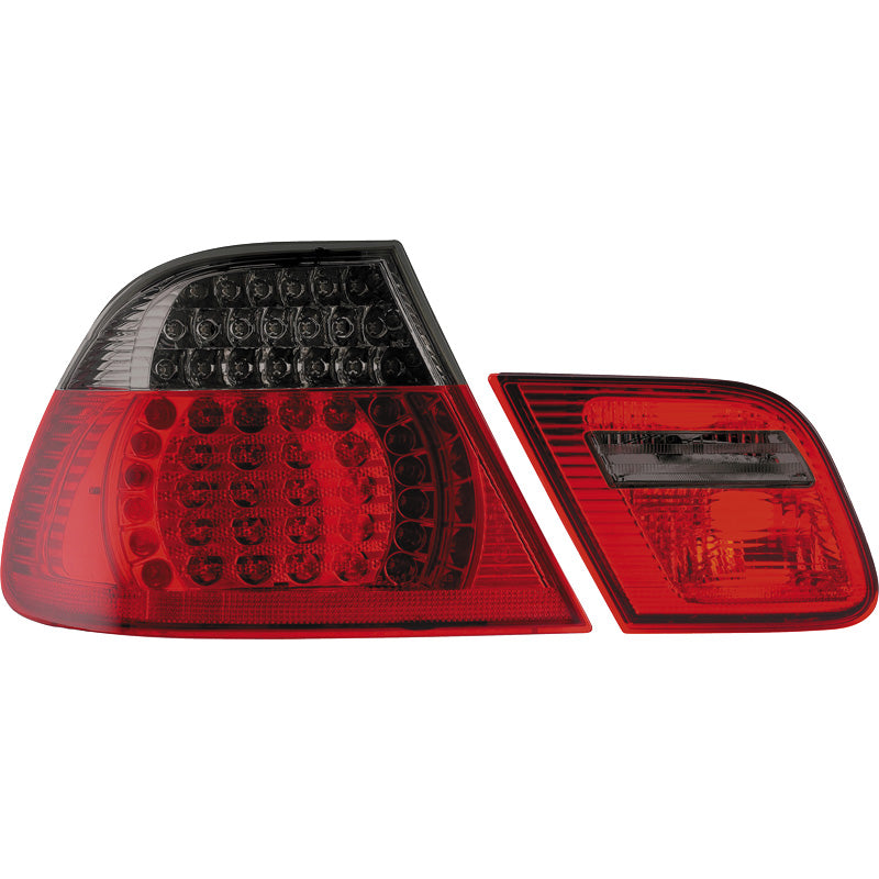 AutoStyle, Satz LED Heckleuchten passend für BMW 3er E46 Coupe 1999-2003 - Rot/Smoke, Rot, Rauchgrau