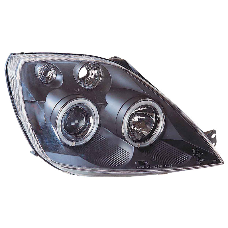 AutoStyle, Satz Scheinwerfer passend für Ford Fiesta VI 2002-2008 - Schwarz - inkl. Standlichtringen