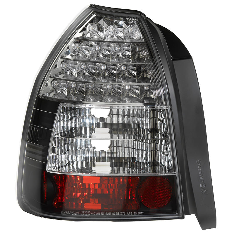 AutoStyle, Satz LED Heckleuchten passend für Honda Civic HB 3-türig 1996-2001 - Schwarz