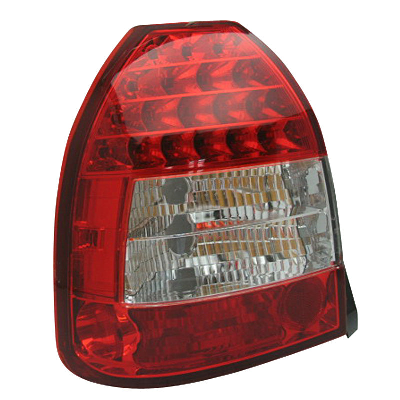 AutoStyle, Satz LED Heckleuchten passend für Honda Civic HB 3-türig 1996-2001 - Rot/Klar, Klar, Rot