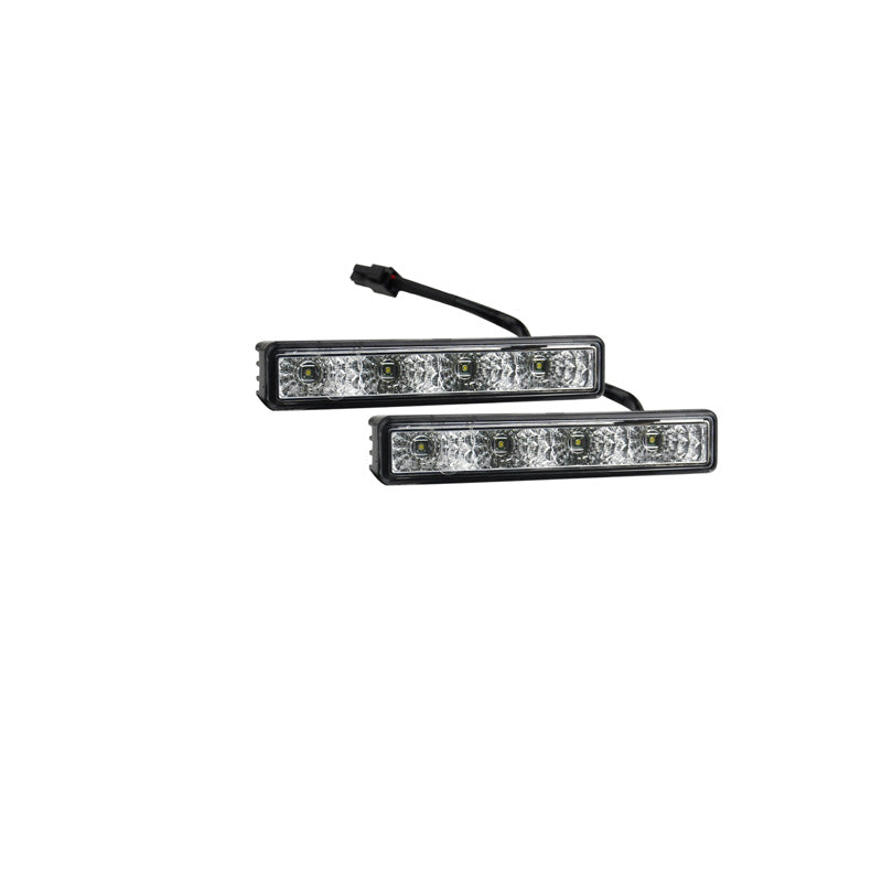 AutoStyle, Satz Universal-Tagfahrleuchten (TFL) - 4W Cree LED - 125x24x33mm - inkl. E-Prüfzeichen, Kunststoff, Transparent, Schwarz