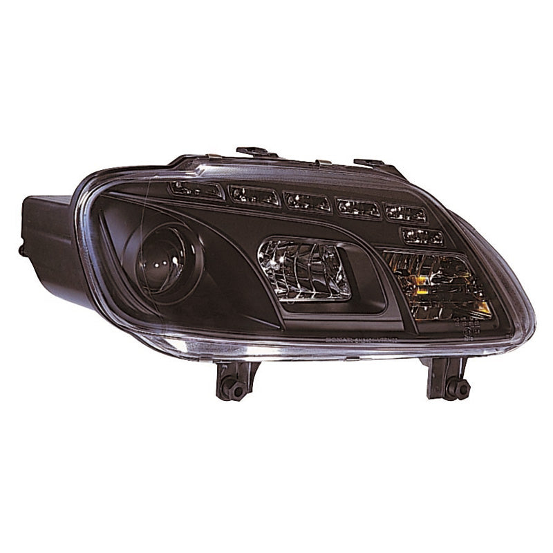 AutoStyle, Satz Scheinwerfer TFL-Look passend für Volkswagen Touran 2003-2006 & Caddy II 2004-2010 - Schwarz, Kunststoff