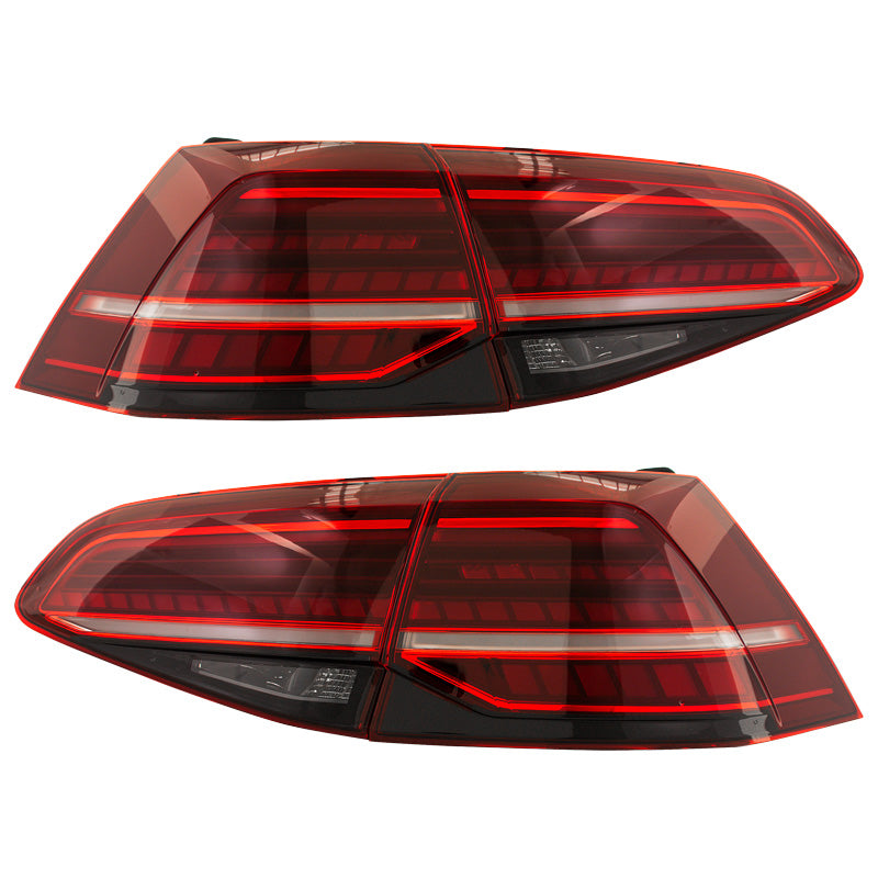 AutoStyle, Satz LED Heckleuchten passend für Volkswagen Golf VII 2012-2017 & Facelift (7.5) 2017- exkl. Variant - Rot/Smoke - inkl. Dynamische Blinker, Rot, Rauchgrau